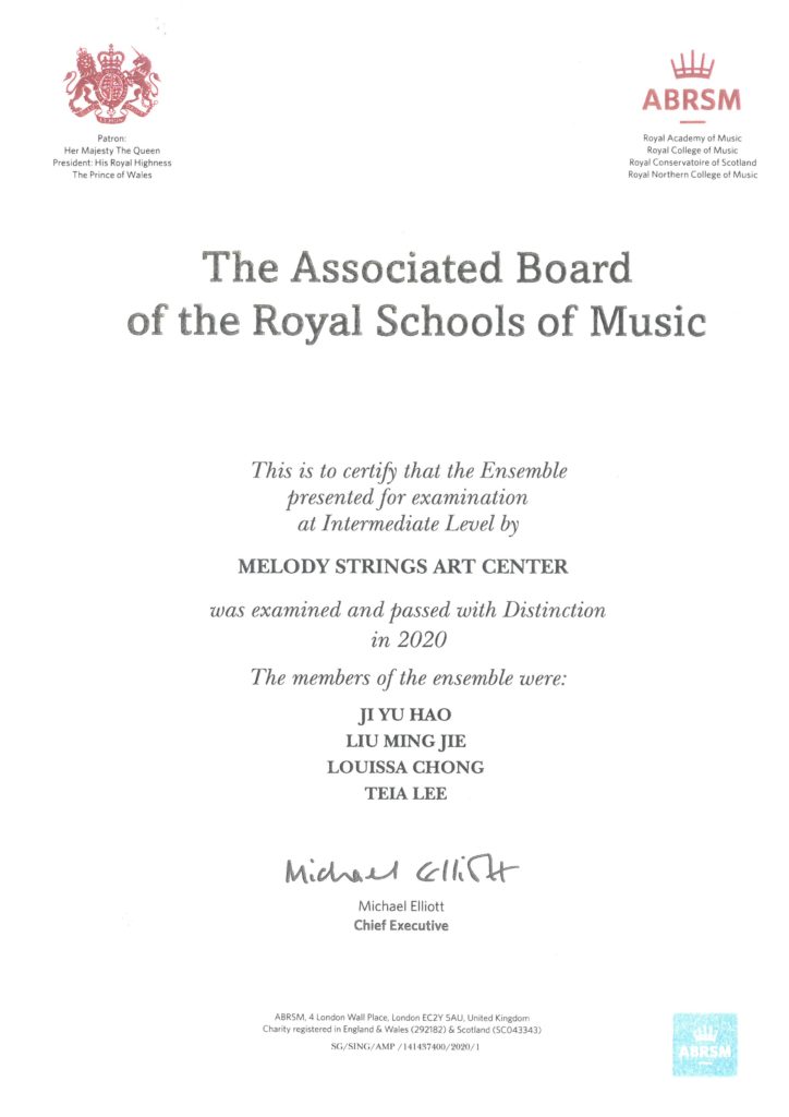 ABRSM certificate 